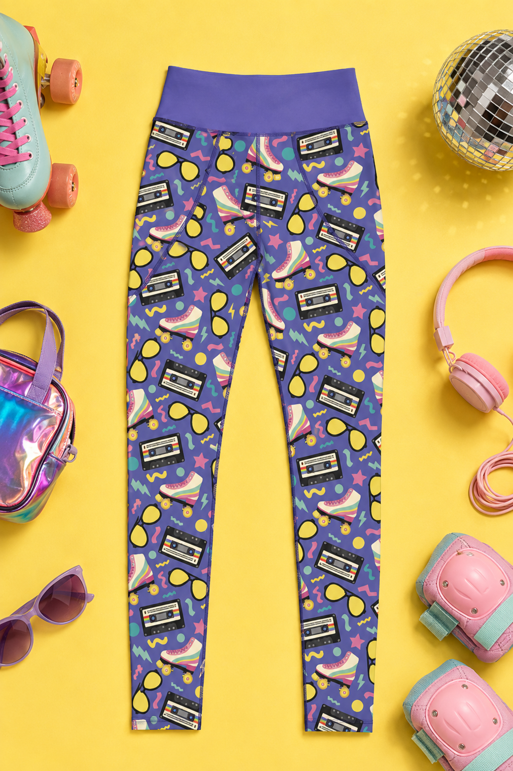 Retro Rollerskates Women's Activewear Leggings
