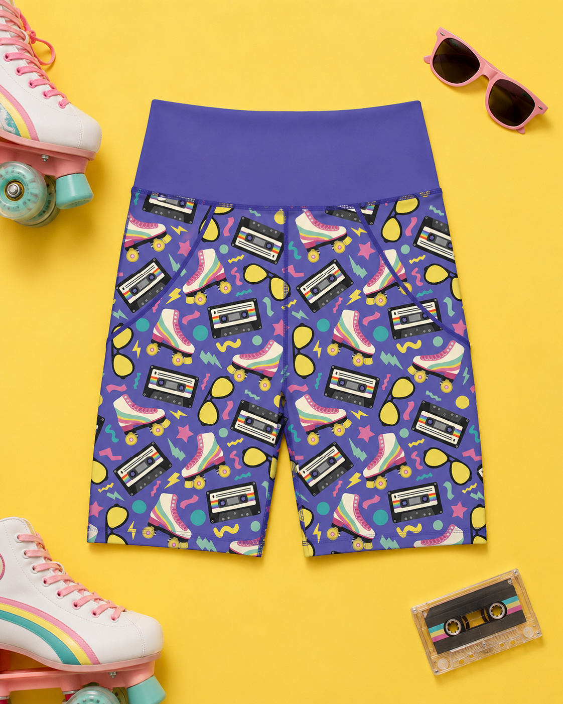 Retro Rollerskates Women's Active Shorts