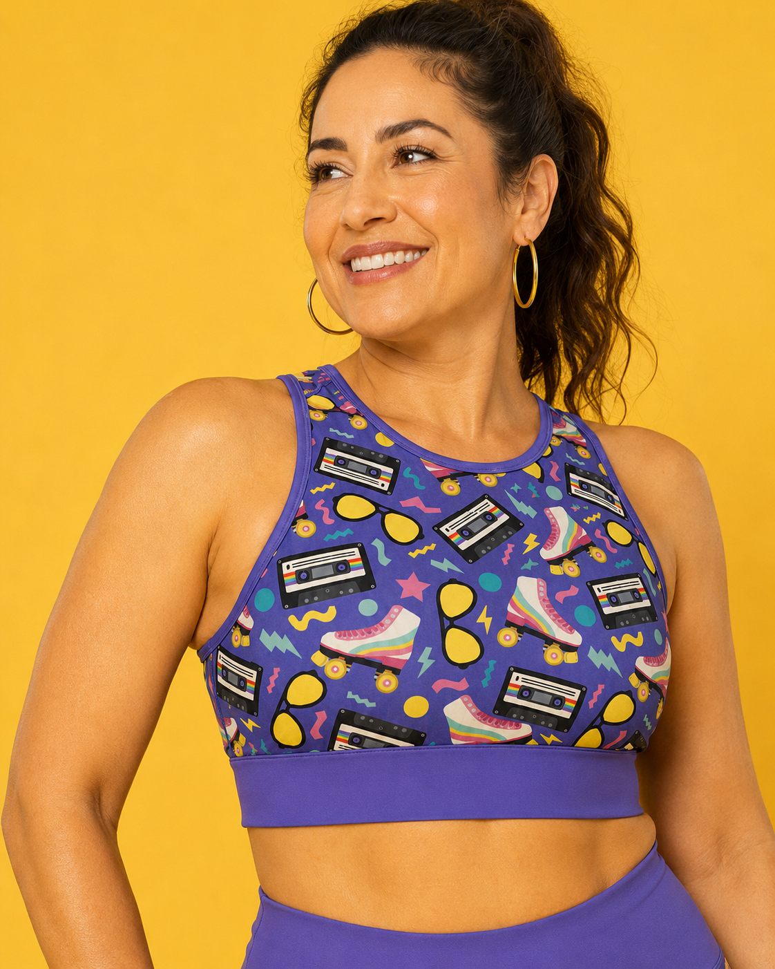 Retro Rollerskates Women's Sports Bra
