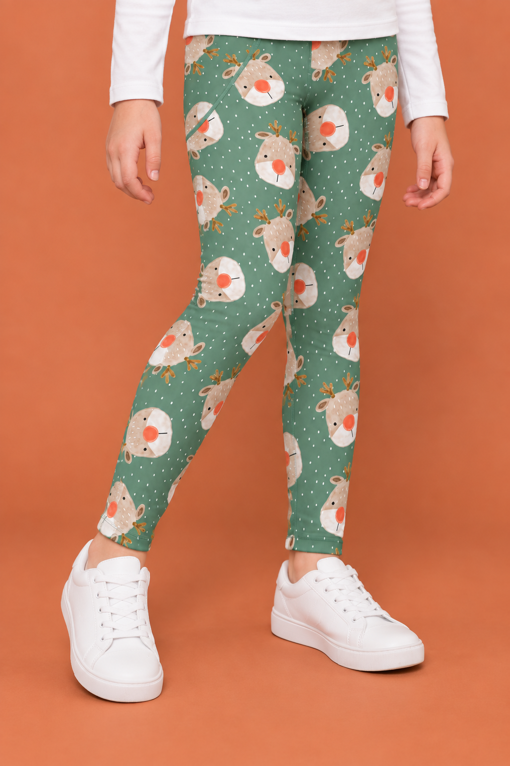 Rudolph Faces Children's Active Leggings