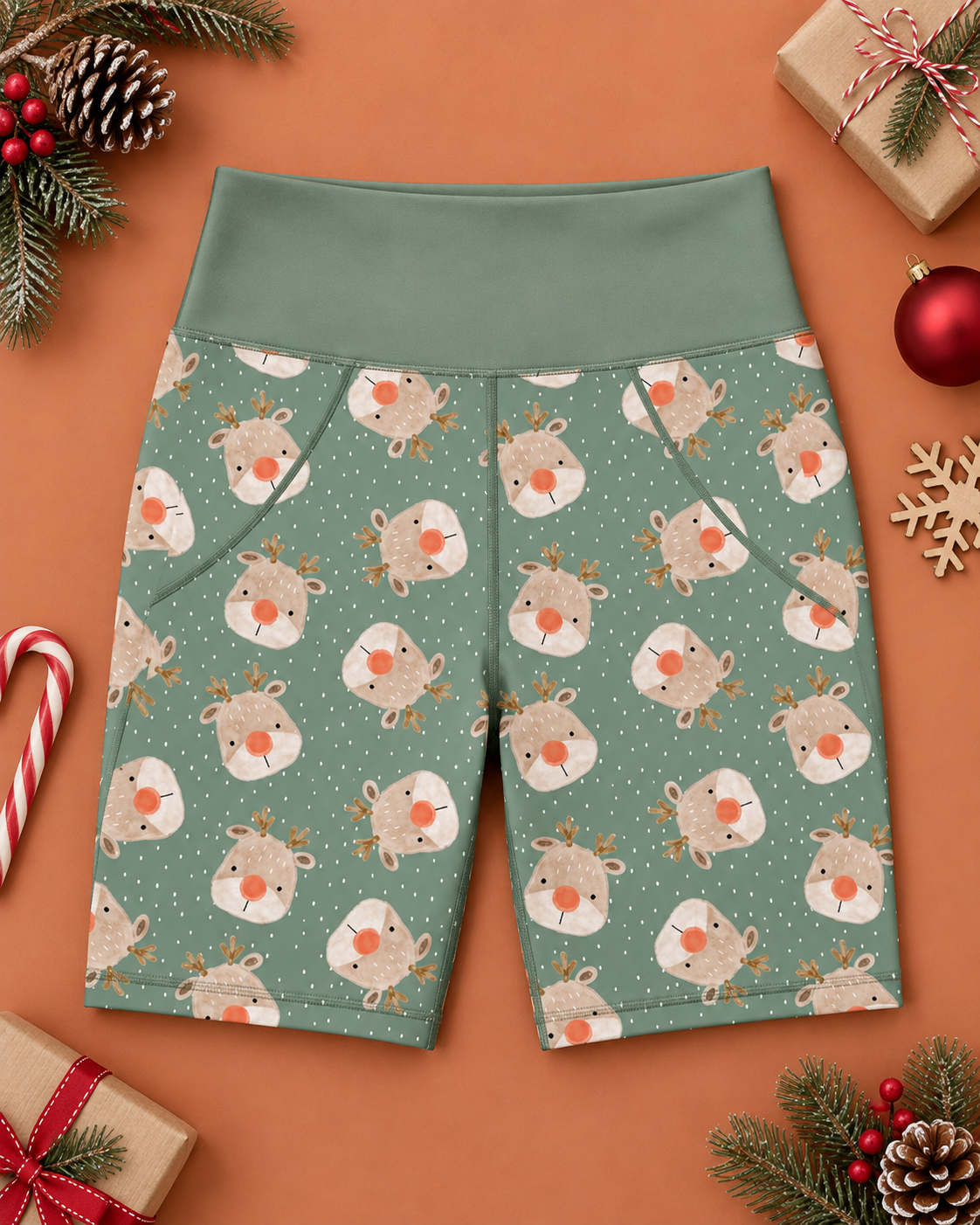 Rudolph Faces Women's Active Shorts