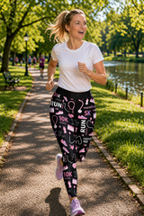 Runners (black & pink) Women's Activewear Leggings