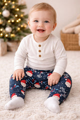 Santa Hat & Mistletoe Children's Cotton Jersey Leggings