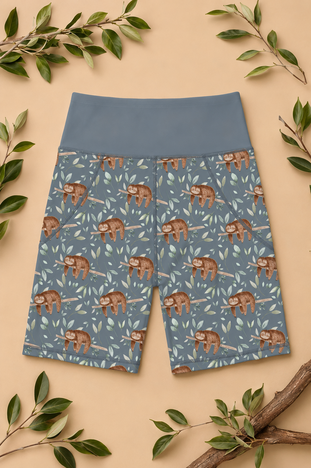 Sleeping Sloths Women's Active Shorts