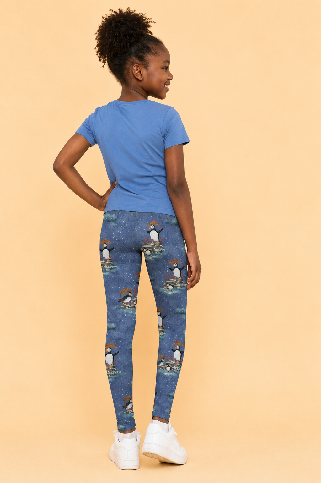 Splashing Puffins Children's Active Leggings