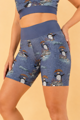 Splashing Puffins Women's Active Shorts