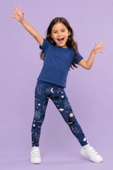 Spellbound (Navy) Children's Active Leggings