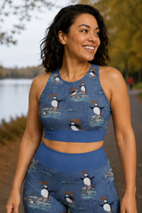 Splashing Puffins Sports Bra