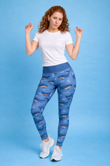 Splashing Whales Women's Activewear Regular Leggings - Size 14-16
