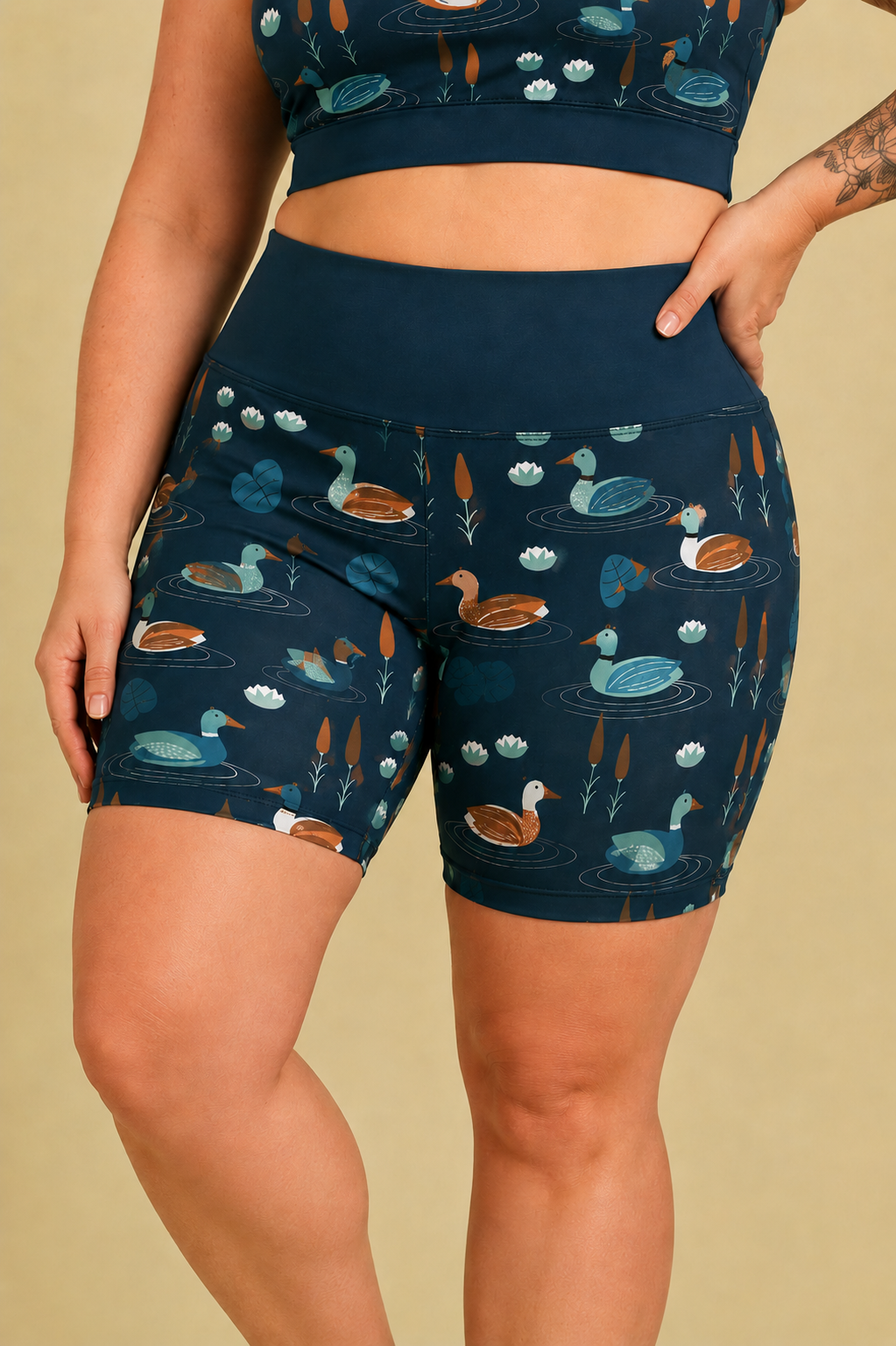 Swimming Ducks Women's Active Shorts
