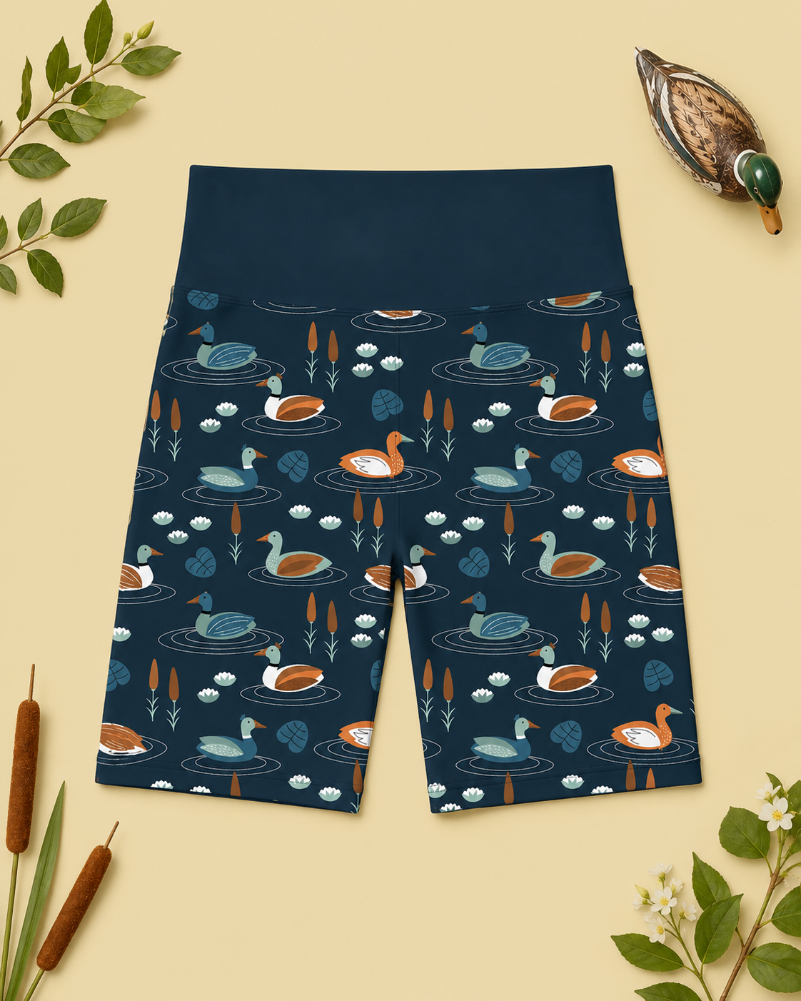 Swimming Ducks Women's Active Shorts