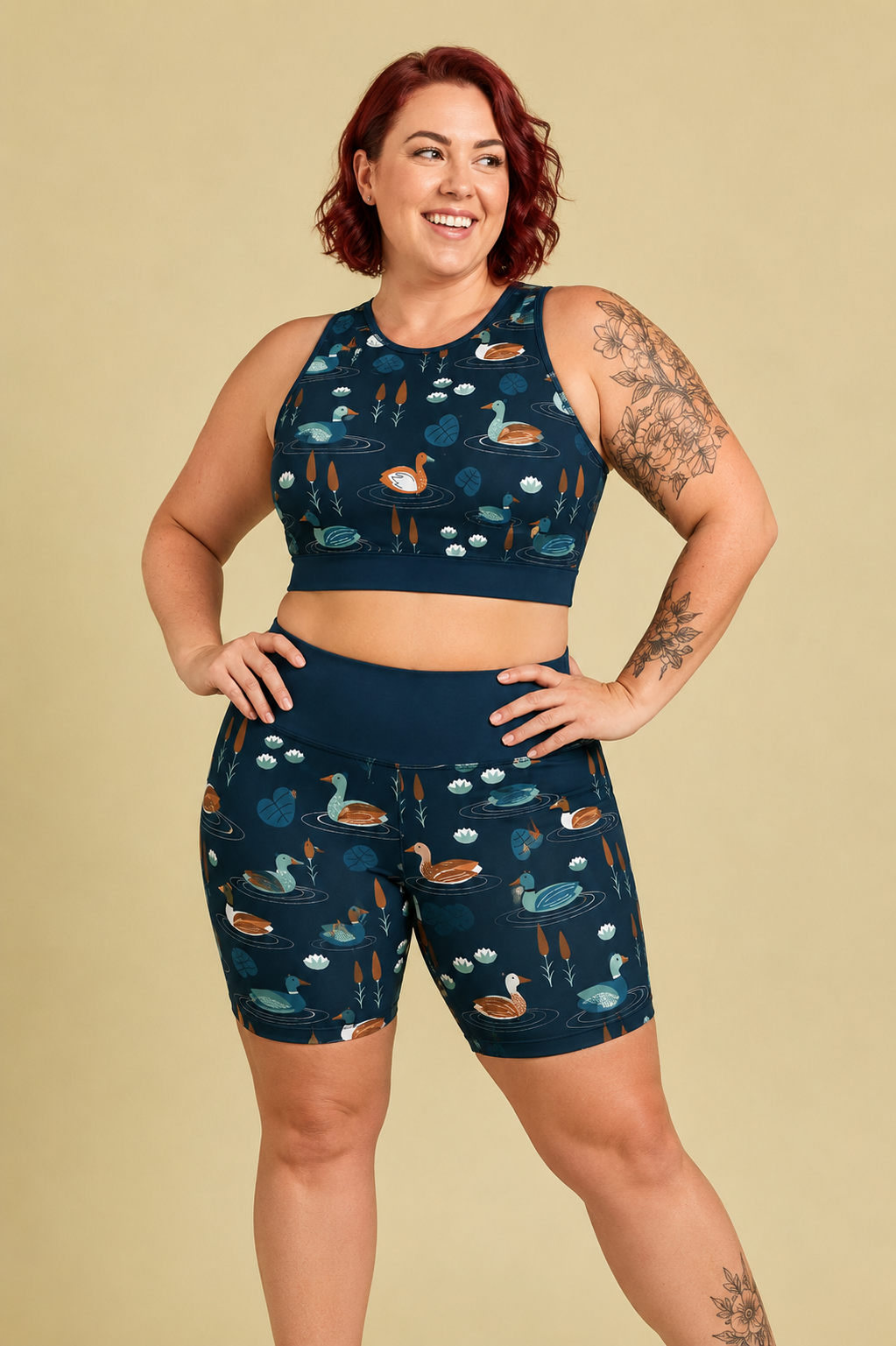 Swimming Ducks Sports Bra