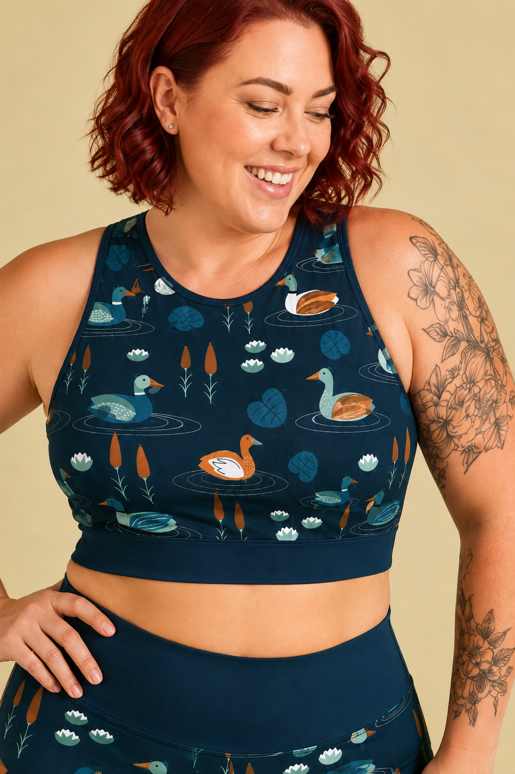Swimming Ducks Sports Bra