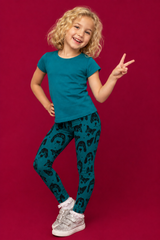 Teal Dogs Children's Active Leggings