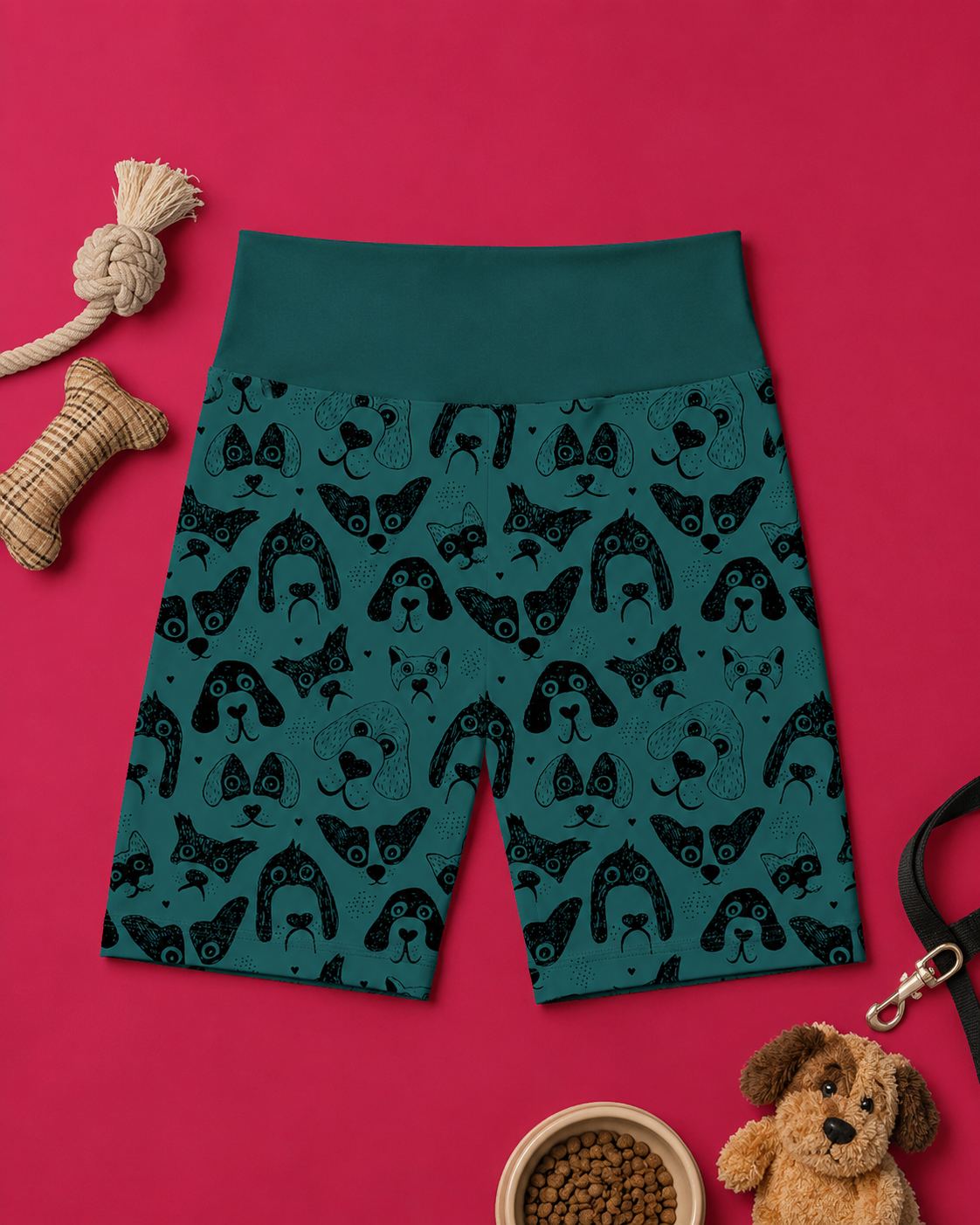 Teal Dogs Women's Active Shorts