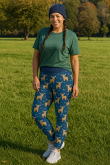 Teal Highland Cow Women's Activewear Leggings