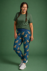 Teal Highland Cow Women's Activewear Leggings