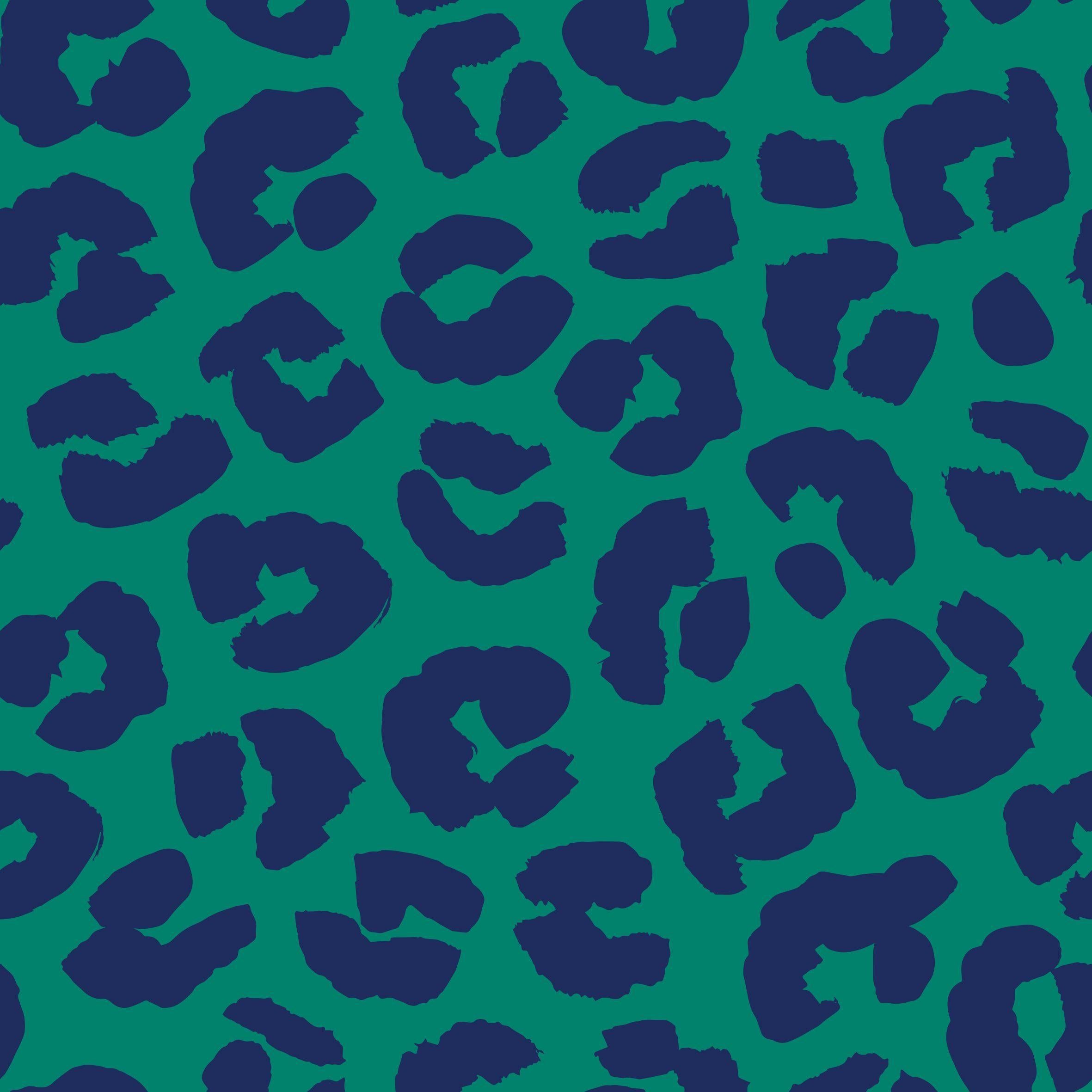 Teal & Navy Leopard Women's Activewear Leggings