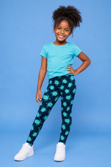 Turquoise Turtles Children's Active Leggings