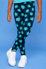 Turquoise Turtles Children's Active Leggings