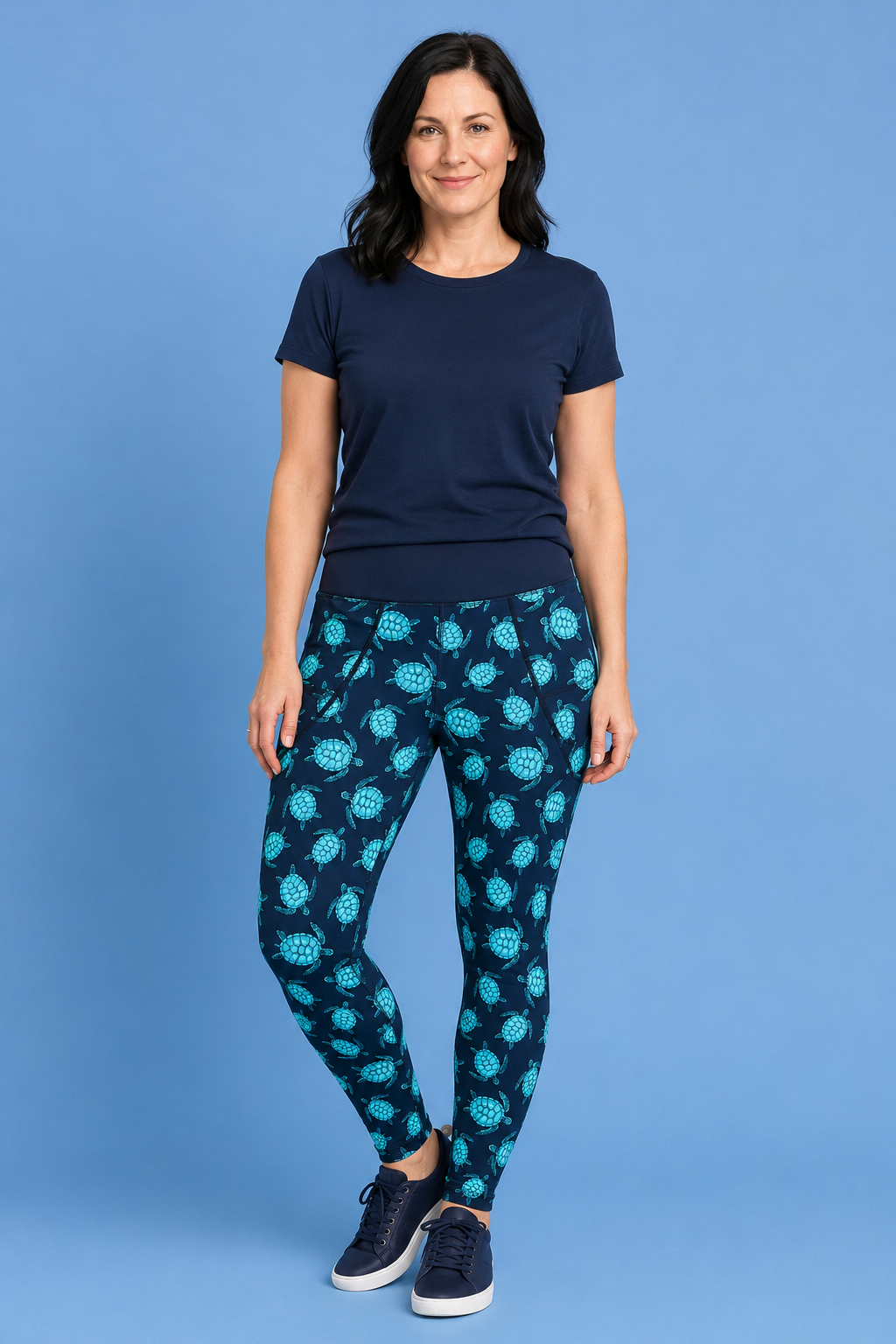 Turquoise Turtles Women's Activewear Leggings