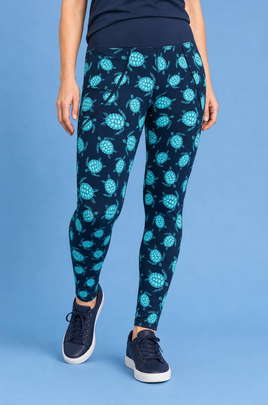 Turquoise Turtles Women's Activewear Leggings