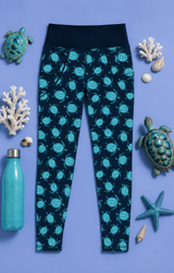 Turquoise Turtles Women's Activewear Leggings