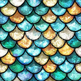 Turquoise Mermaid Scales Women's Activewear Leggings