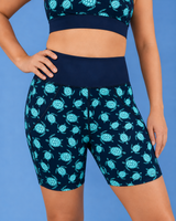 Turquoise Turtles Women's Active Shorts