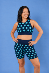 Turquoise Turtles Sports Bra