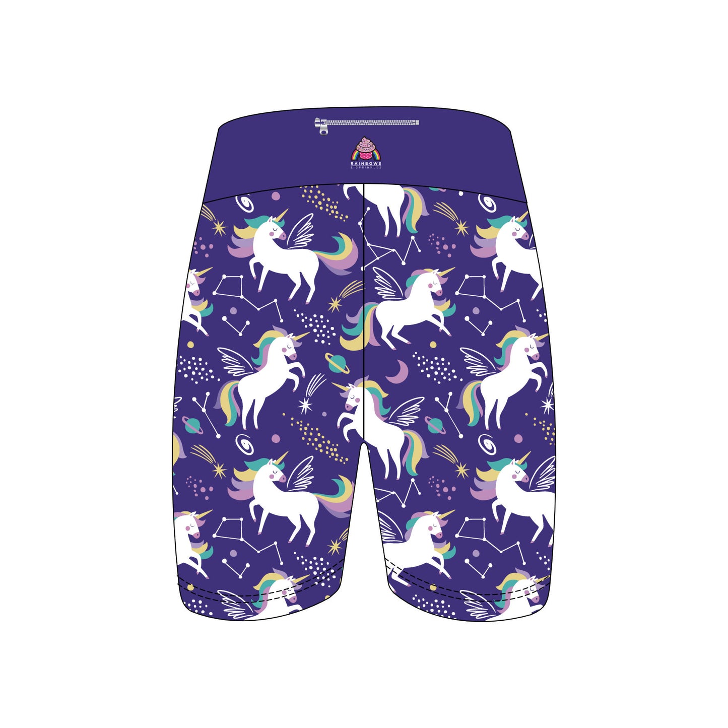 Last Chance - Unicorn Cosmos Women's Active Shorts - Size 10-12