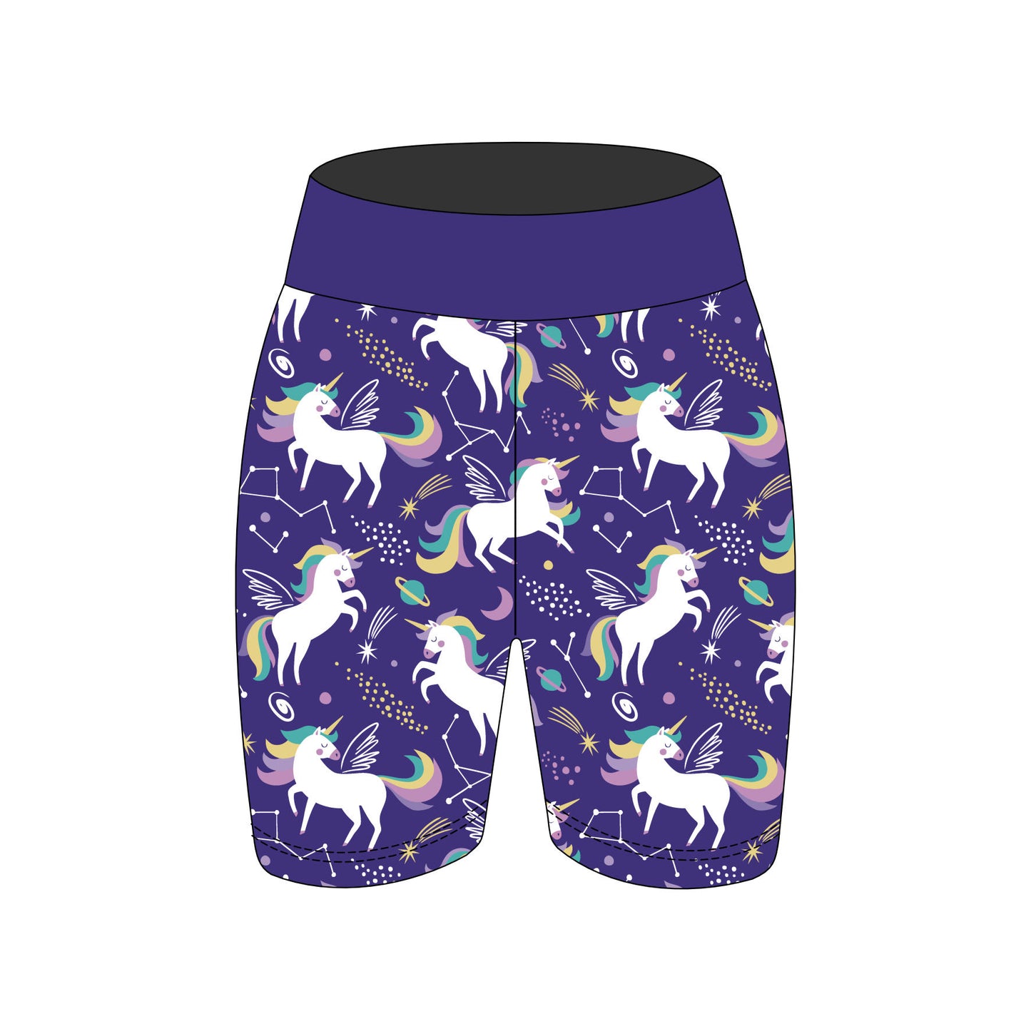 Last Chance - Unicorn Cosmos Women's Active Shorts - Size 10-12