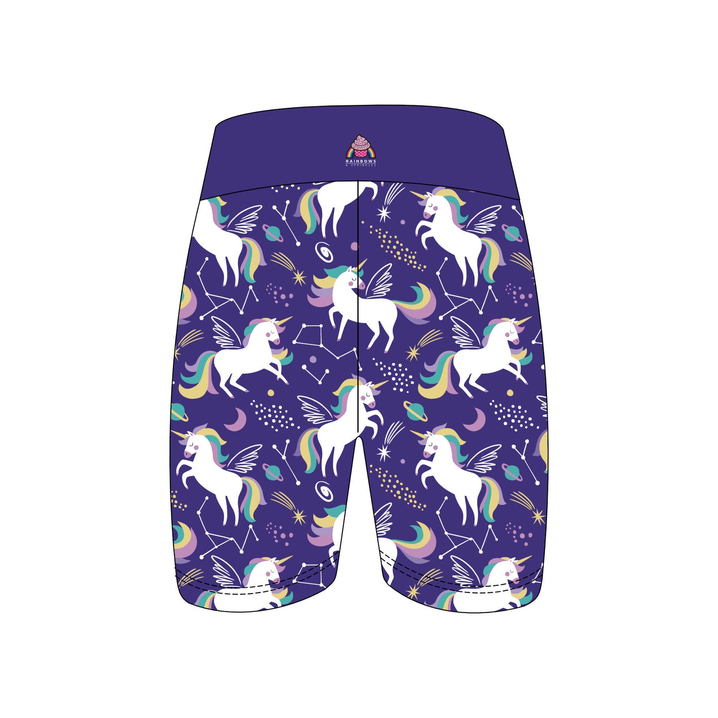 Last Chance - Unicorn Cosmos Women's Active Shorts - Size 10-12