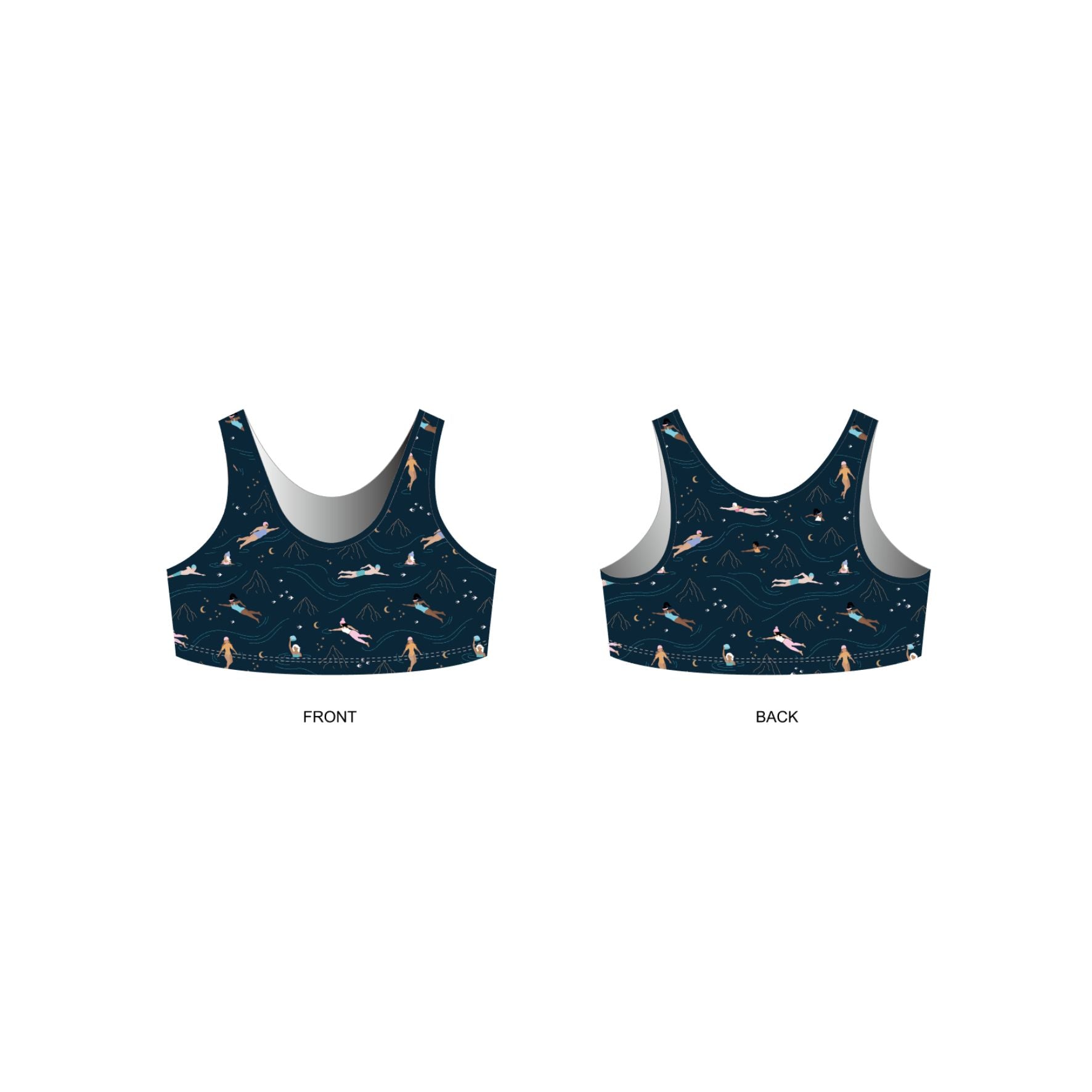 Midnight Wild Swimming Sports Bra