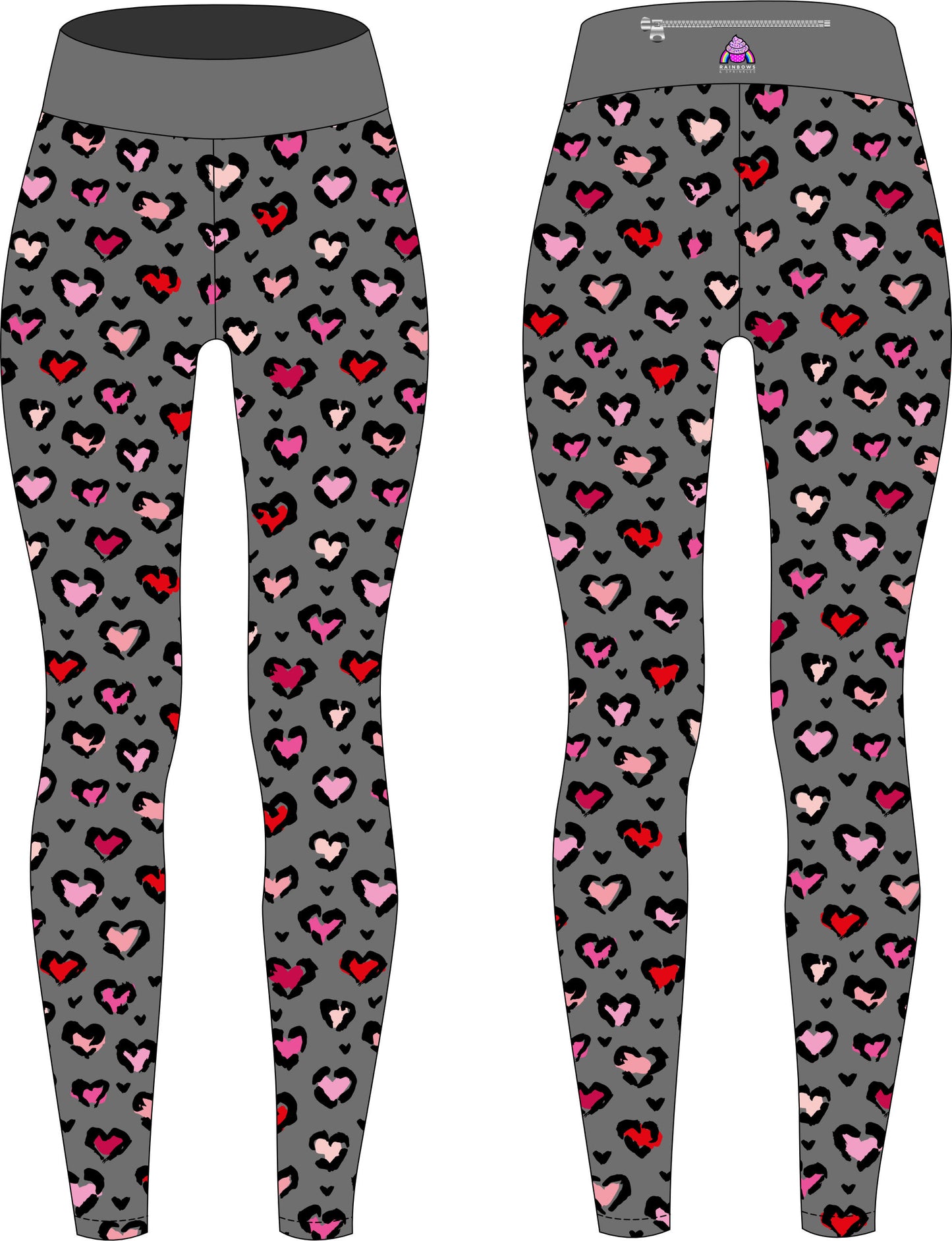 Leopard Hearts Children's Active Leggings