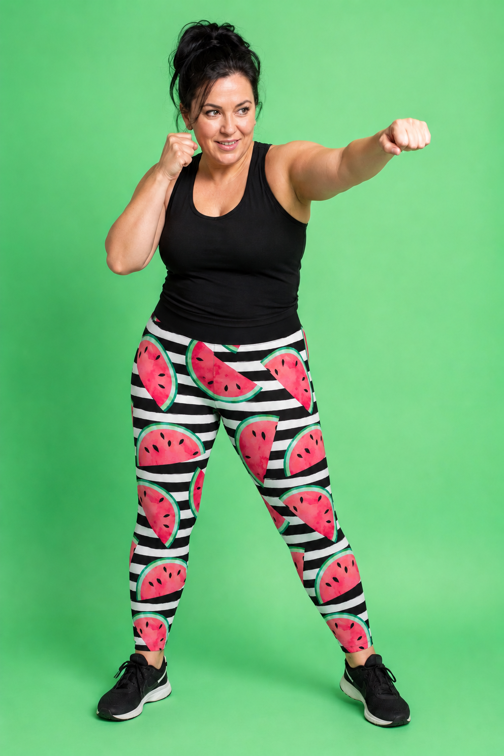 Watermelon Stripes Women's Activewear Leggings