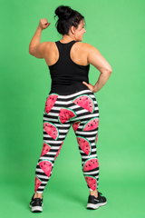 Watermelon Stripes Women's Activewear Leggings