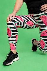 Watermelon Stripes Women's Activewear Leggings