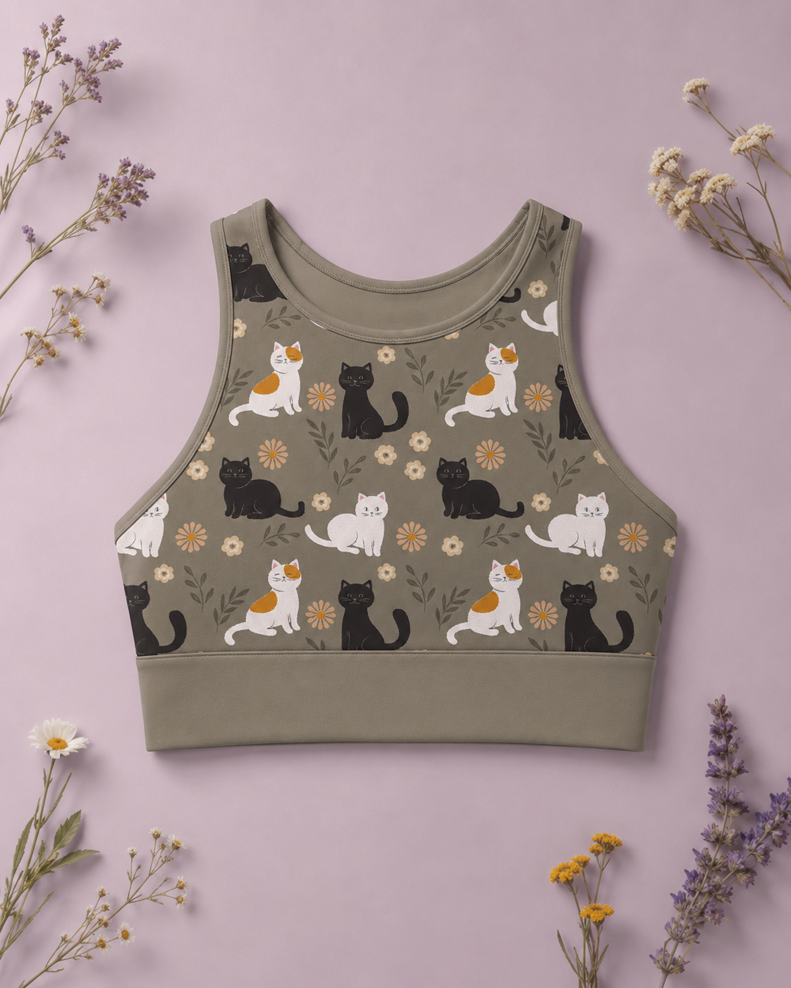 Whiskers & Wildflowers Sports Bra