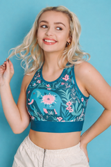 Floral Elephant Sports Bra - Size 6-8