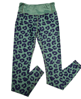 Green & Navy Leopard Women's Activewear Leggings