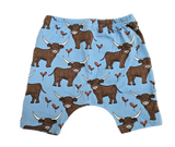 Last Chance - Highland Cow on Blue - Children's Cotton Jersey Leggings