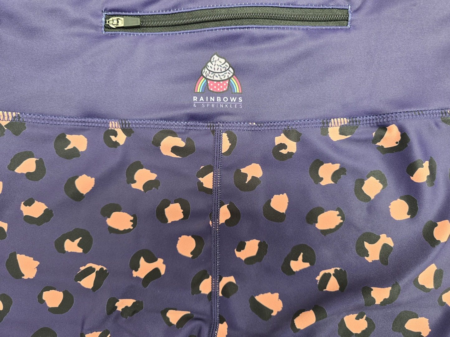 Last Chance - Purple Leopard Women's Active Shorts - Size 8-10