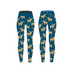 Teal Highland Cow Women's Activewear Leggings