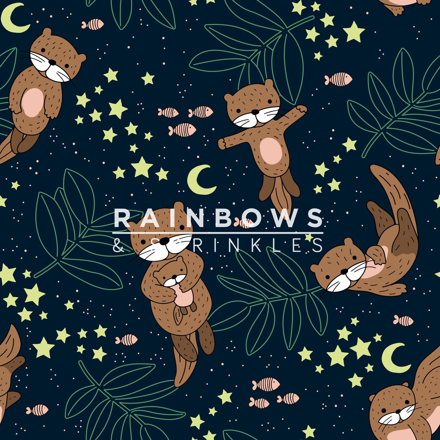 Midnight Otters Children's Cotton Jersey Leggings