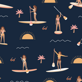 Navy Paddleboard Women's Active Shorts