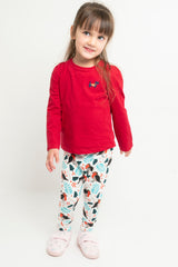 White Robin Children's Cotton Jersey Leggings