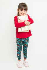 Christmas Robin Children's Cotton Jersey Leggings