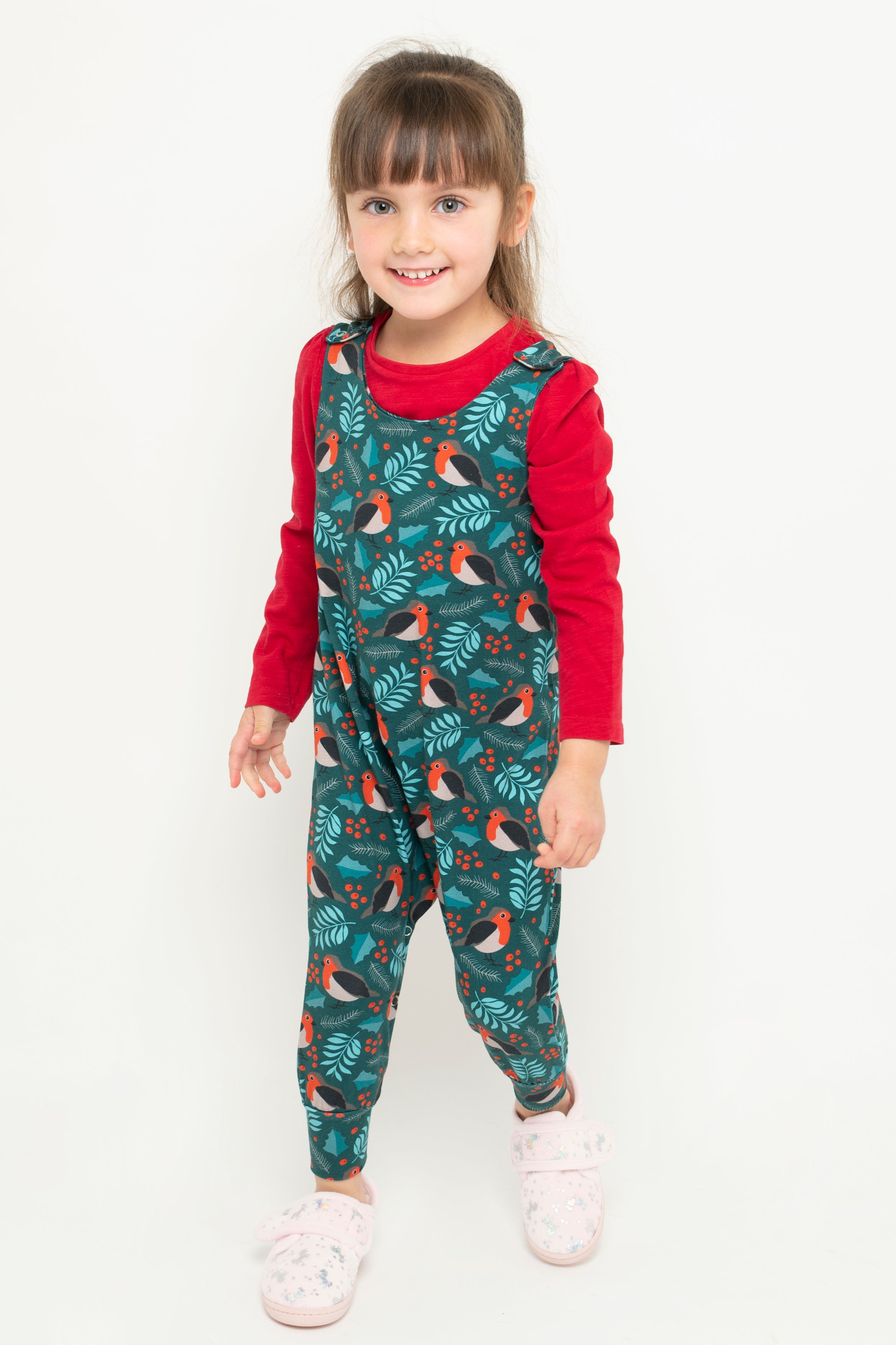 Christmas Robin Dungarees
