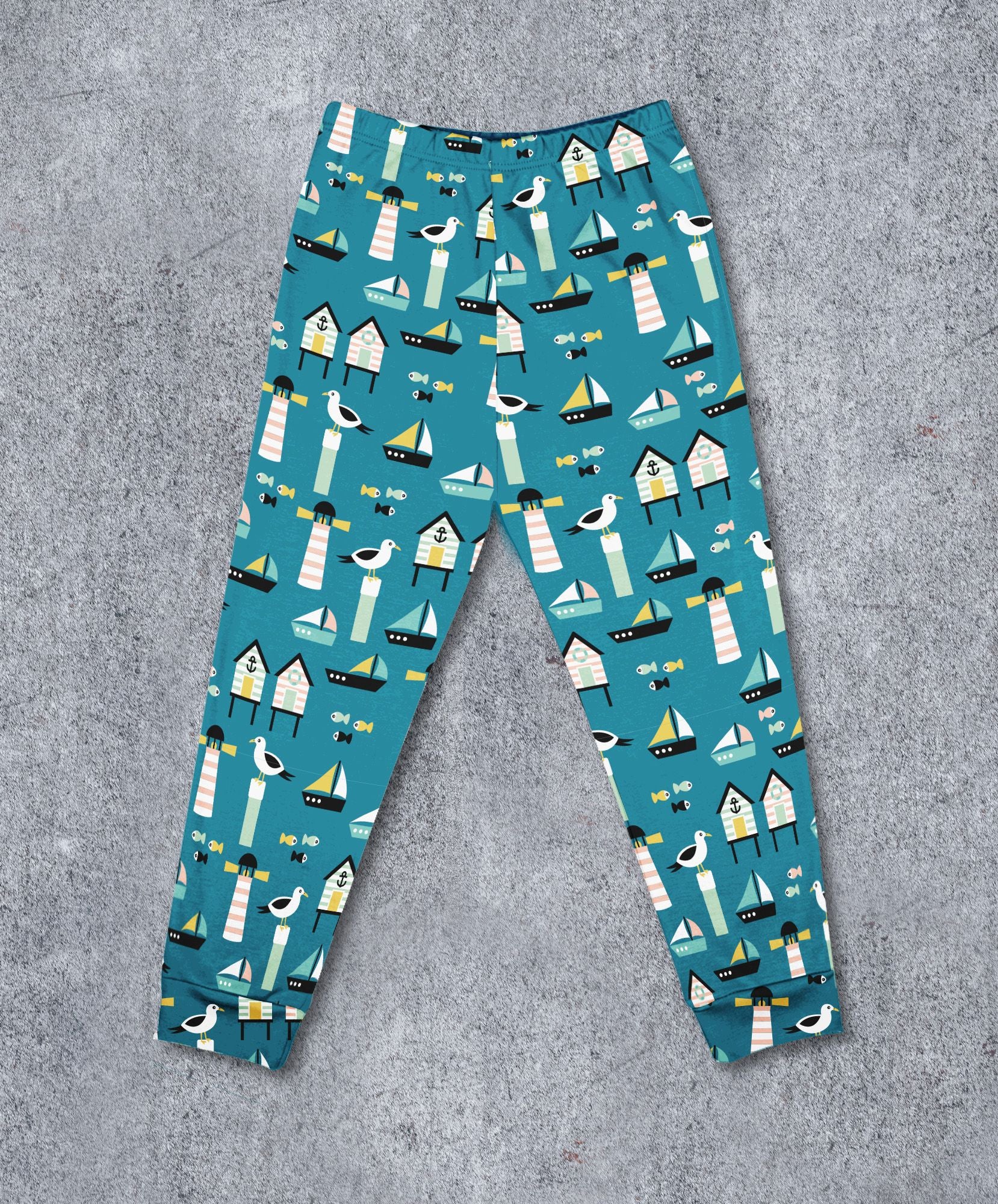 Beach Huts & Seagull Children's Cotton Jersey Leggings
